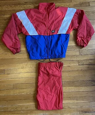 VINTAGE Frank Shorter CB Sports Track Suit Men’s Small Red Blue Marathon 1988 • $38.25