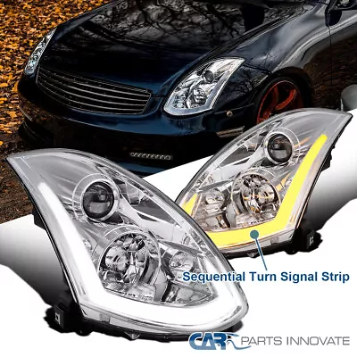 Clear Fits 2003-2007 Infiniti G35 Coupe HID Type LED Strip Projector Headlights • $383.95