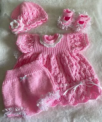 Stunning Hand Knitted Dress Outfit*Reborn*19/20inch • £15