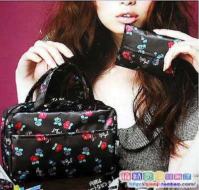 Lady Women Girls Organizer Bag Travel Cosmetic Makeup Pouch Purse Hand Bag 2 Set • $8.80