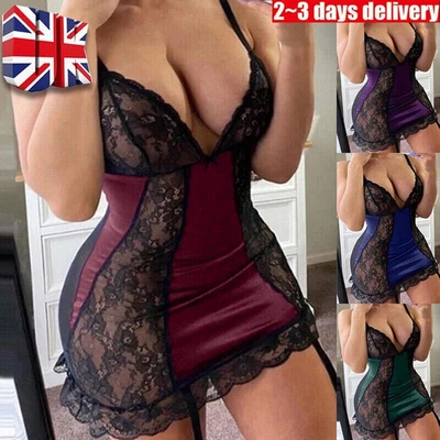 £6.19 • Buy Women Ladies Sexy Valentine Lingerie Lace Babydoll Underwear Nightwear Sleepwear