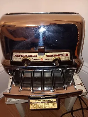 Vintage 1950’s General Electric 2 Slice Toaster & Bottom Tray Warmer 25T83 • $141.95