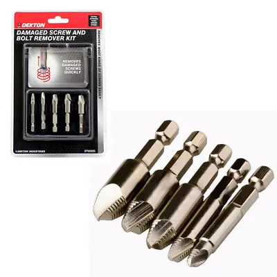 Dekton 5pc Damaged Screw And Bolt Remover Kit Diy Sizes: 0# 1# 2# 3# 4# • £5.49