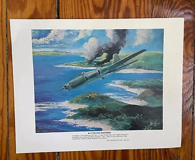 B-17 Flying Fortress AAF Historical Study No 54 Print By WM R Lewis Vtg Wall Art • $20.99