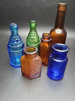 6 Vintage Miniature Bottle Lot Bitters Medicine Poison Liquor Various • $22