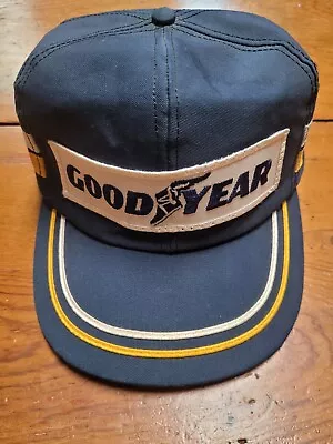 Vintage 80's GOODYEAR Snapback Trucker Hat 2 Stripe Cap LouisvilleKY *Made USA* • $30