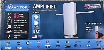 ANTOP AT-400BV Smartpass Amplified Outdoor/Indoor HDTV Antenna 85 Mile Range • $47.50