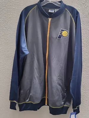 NWT NBA Indiana Pacers Full Zip Warm-Up Jacket W/ Pocket Blue & Gray Mens Sz 3XL • $39.69