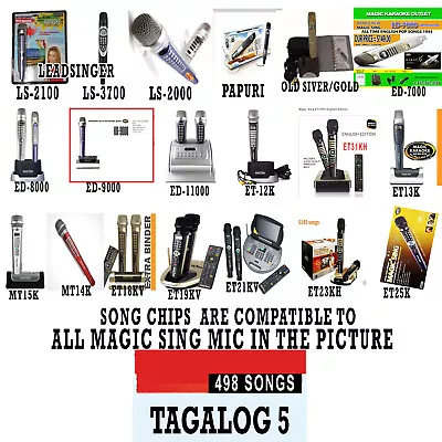 Magic Sing Leadsinger Compatible Tagalog 5 Song Chip 500 Songs PINOY VIDEOKE • $49