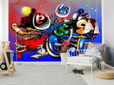 £95.99 • Buy Graffiti  Photo Wallpaper Wall Mural DECOR Paper Poster Free Glue Kids Room