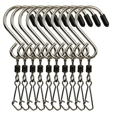 10pcs Swivel S Hooks Clips Hanging Wind Spinners For Christmas Lights Ornaments • $23.30