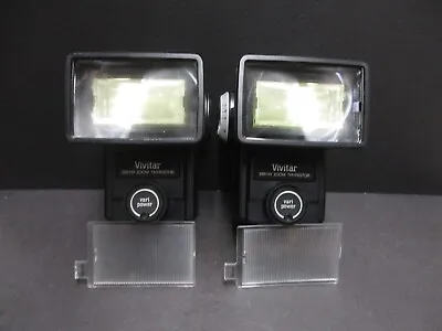 Vivitar 285HV Flash 2 Units & 28mm Diffuser Tested No Battery Corrosion #2 • $39