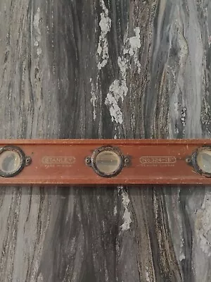 Vintage Stanley Cherry Wood Level No 324-18  18 Inch Woodworking  • $17.99