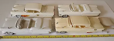 1950s SCREW BOTTOM 4 MODEL CAR LOT 58 Impala Edsel Ford Fairlane 500 AMT Old Vtg • $59.98