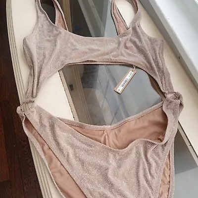 NWT Skims Womens Glitter Cut Out Monokini One Piece Cocoa SW-MKN-0109 Size 3x W2 • $50