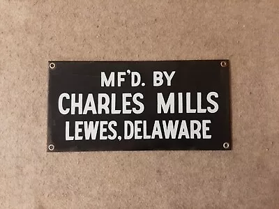 Vintage Porcelain Sign Plaque Pig Hog Farm Charles Mills Lewes Delaware • $345