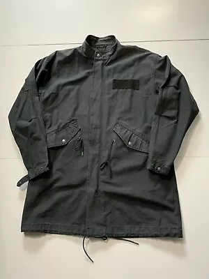 Ksubi Washed Black Military Officers Fishtail Parka Zip Button Front Jacket Sz.M • $129.99
