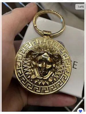 Versace Large Gold Keychain Medusa Head Keychain With Key Ring • $76.75