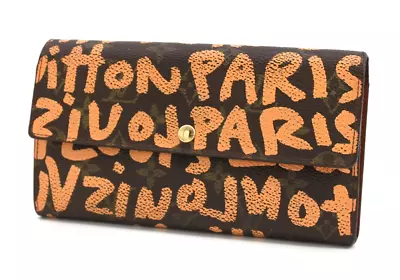 Louis Vuitton Wallet Monogram Graffiti Portefeiulle Sarah M92190 Brown Authentic • £320.90