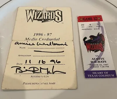 Vintage Waco Wizards Hockey Ticket And Media Pass For National Anthem Singer • $20