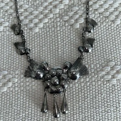 925 Sterling Silver Mexican Birds Necklace Vintage • $120