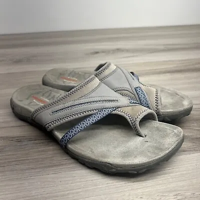 Merrell Terran Post Ll Sleet Slip On Flip Flop Sandals Gray Size 9 Toe Loop • $27.55