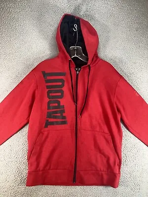 Tapout Hoodie Mens Small S Red Full Zip Long Sleeve Training Fighting MMA *Flaw • $18.08