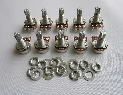 10x A500K Audio Guitar Mini Pots Long Split Shaft 500K Guitar Potentiometers • $6