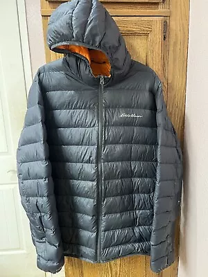 Eddie Bauer Full Zip Hooded 80% Down Lightweight Puffer Jacket Men’s Size XL • $39.98