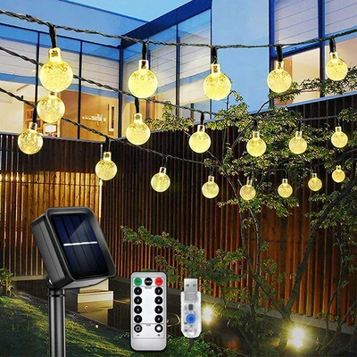 $15.96 • Buy Solar 60 LED String Lights USB Garden Path Yard Decor Lamp Outdoor Waterproof