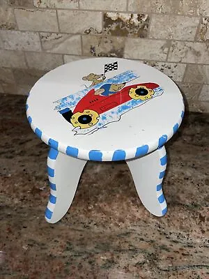 Children’s Vintage Wooden Step Stool Hand Painted  • $24.99