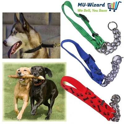 Dog Check Chain Half Choke Collar Puppy Adjustable Strong Large 52-80cm • £4.49