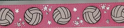 Volleyball Ribbon - 7/8  X 1yd Grosgrain Red Pink Blue Black Green Orange Purple • $1.05