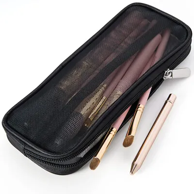 Makeup Brush Case Cosmetic Toiletry Bag Organizer Mesh Pouch Storage Beauty T_-_ • $8.23