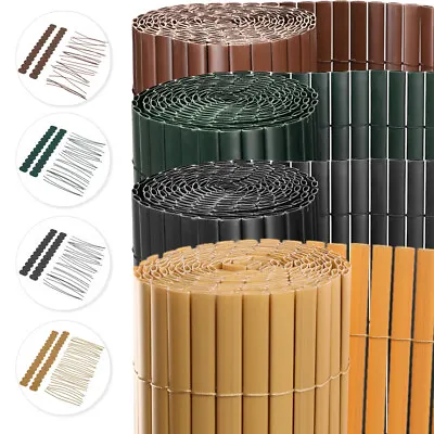 Bamboo Slat Fence Screen Roll Screening Fencing Privacy Sun Panel Garden Outdoor • £12.95