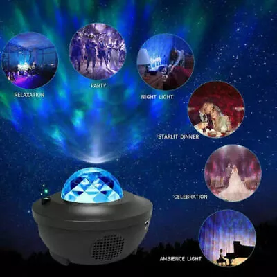 Colorful Starry Sky Galaxy Projector Child Bluetooth USB Music Star Night Light • £13.89