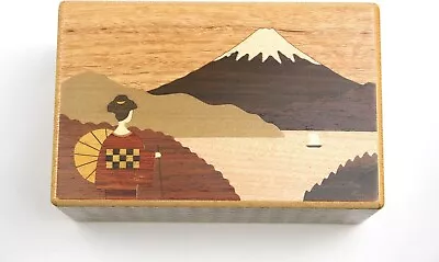 10 STEPS Gimmick Japanese Puzzle Box Wooden Puzzle Hakone Yosegi Fuji Maiko • £52.04