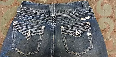 Miss Me Boot Jeans Dark Harard Wash 30x31 Flap Pocket Pre-Owned LOOK ! • $49.99