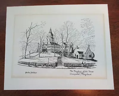 Barbara Noel Deiso Artist Print-Maryland State House-Annapolis-framable • $8