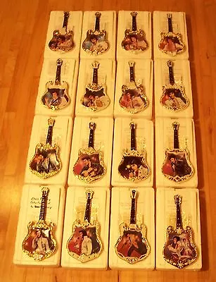 Complete Plate Set Of 16 ELVIS PRESLEY ENTERTAINER OF THE CENTURY Guitar Plates • $874.95