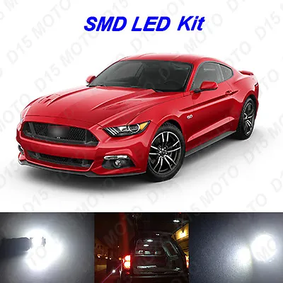 8 X Xenon White LED Interior Bulbs Lights For 2015 2016 2017 Ford Mustang • $14.98