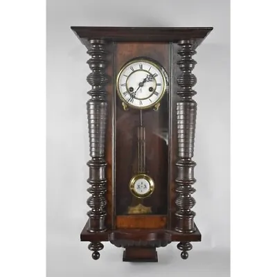 Edwardian Vienna Style Wall Clock With Half Pilaster Decoration White Enamelled • £99.99