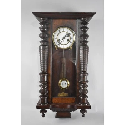 Edwardian Vienna Style Wall Clock With Half Pilaster Decoration White Enamelled • £99.99