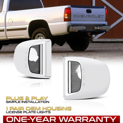 $9.98 • Buy 1999-2013 Chevy Silverado Avalanche Chrome License Plate Light Tag Lamp Housing