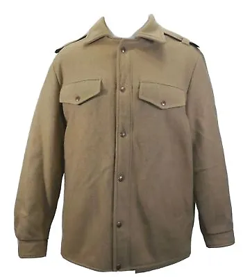 Vintage 70s Wool Cruiser Jacket Mens M Tan Lined Shirt Jacket Shacket USA • $23.72