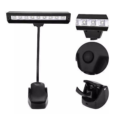 9 LED Clip On Music Stand Light For Bedroom Reading Desk Lamp OLL • $23.74