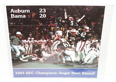 Vintage 1983 Auburn Vs Bama Football Poster - SEC Champs + Sugar Bowl Bo Jackson • $179.99