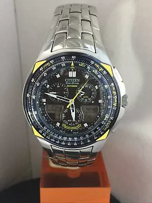 CITIZEN Men’s Eco-Drive Blue Angels Skyhawk S.Steel Bracelet Watch JR3080-51L • £350