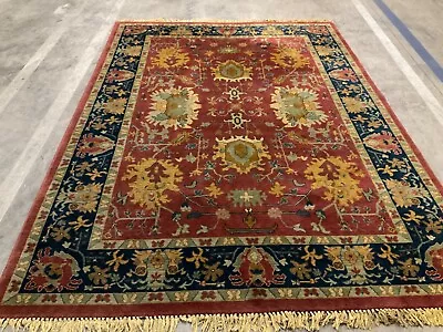 Vintage Oushak Decorative Design Wool Pile Rug 9’ X 6’ 6” • $1299