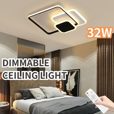 Modern LED Chandeliers Lamp With Remote Ceiling Lights For Living Room Bedroom • £51.95